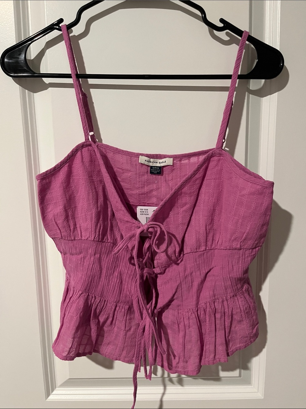 American Eagle Outfitters Raspberry Lace-Up Peplum Cami